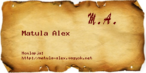 Matula Alex névjegykártya