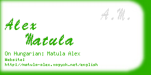 alex matula business card